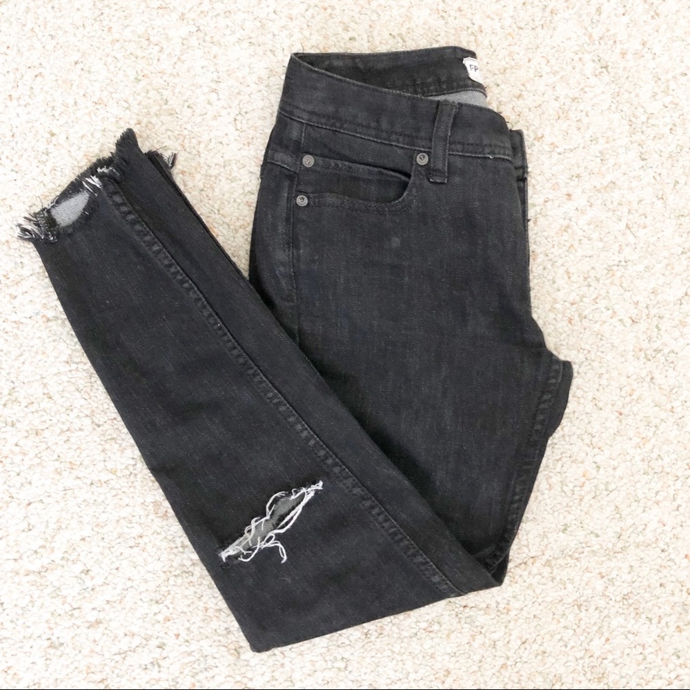 Free People Straight Leg Black Denim